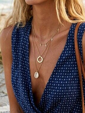 🌟Boho Women Hobo Beach multi necklace chain jewelry